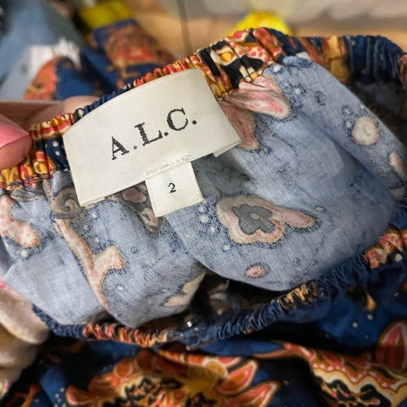 A.L.C. / Myra floral-print cotton-poplin mini dress blue pink 2 XS - Picture 5 of 8